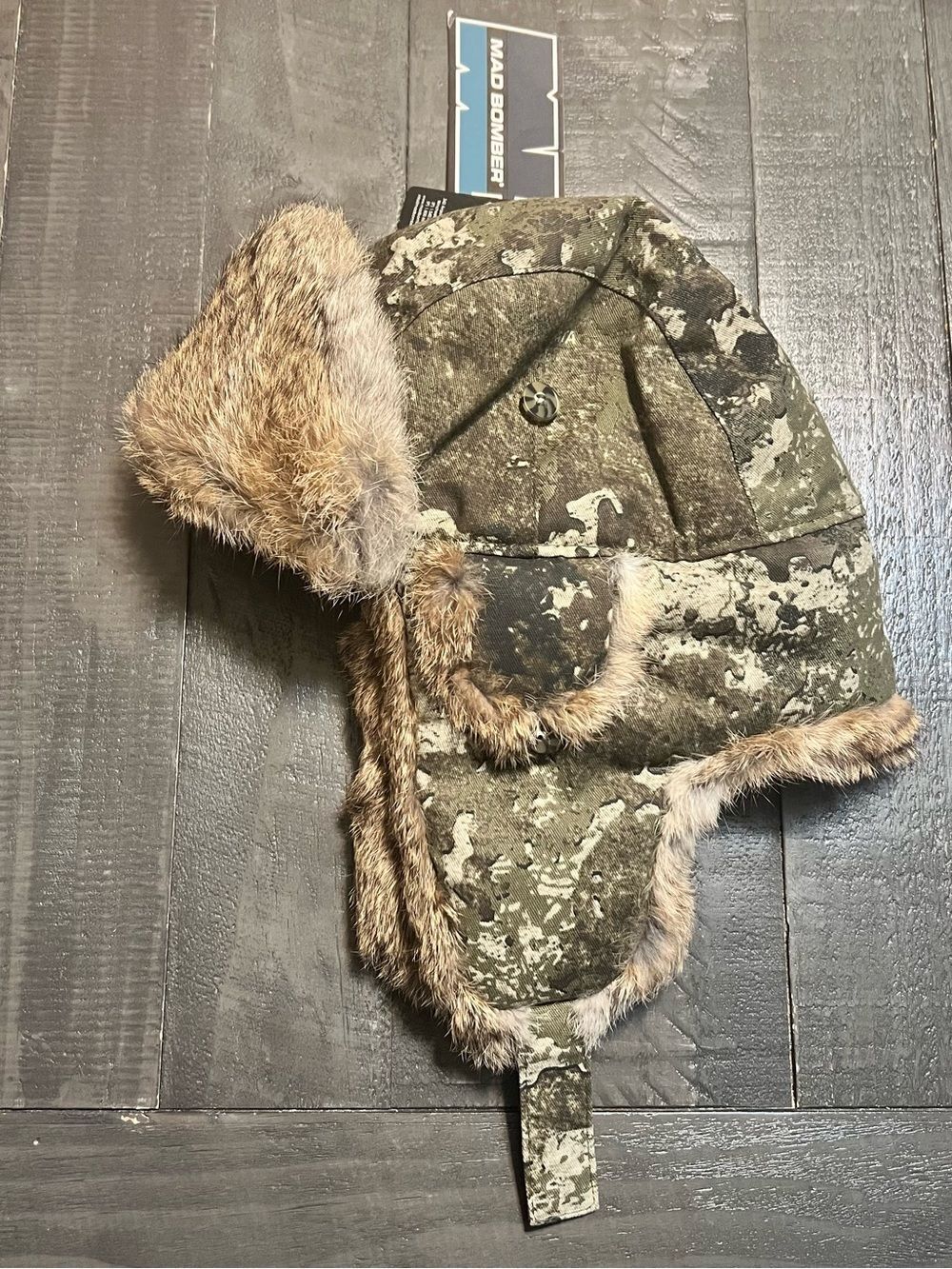 Mad Bomber Camo Trapper Hat with Faux Fur Trim